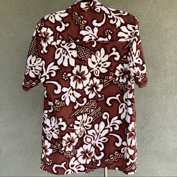 🌴 Hawaiian Barkcloth Shirt Tapa Tiki Floral 🌴 - Picture 6 of 12